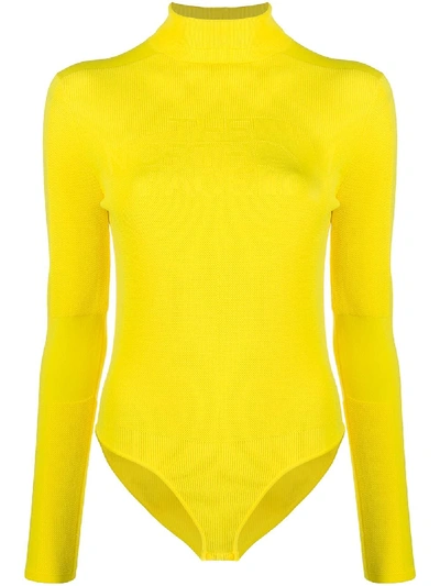 The North Face Engineered Knit Graphic Bodysuit In Yellow