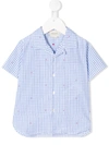 GUCCI CHECK PRINT TINY EMBROIDERY SHIRT