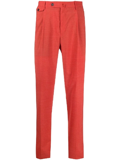 Pt01 Pleat-front Regular Trousers In Red