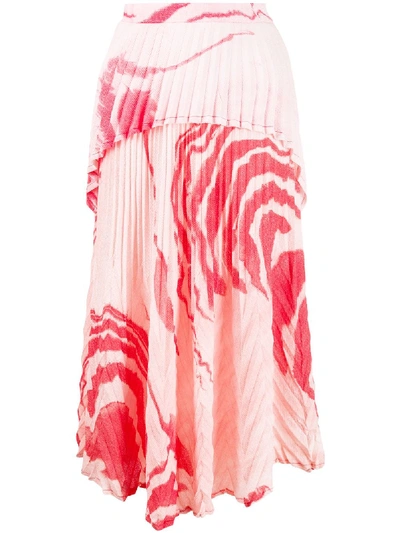 Thebe Magugu Abstract-print Pleated Skirt In Pink