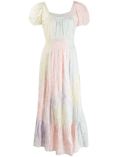 Loveshackfancy Airbrush Maxi Smock Dress In Pink