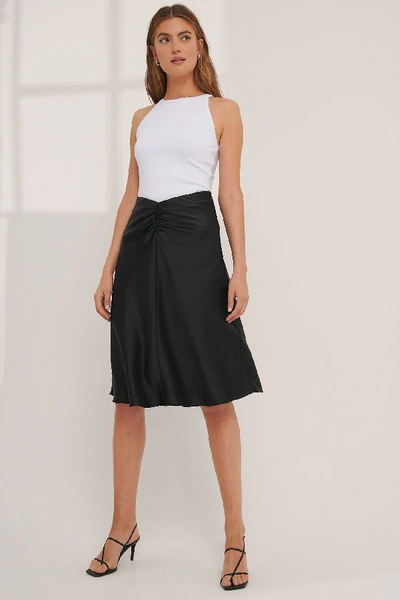 Mathilde Gøhler X Na-kd V-shaped Satin Skirt - Black