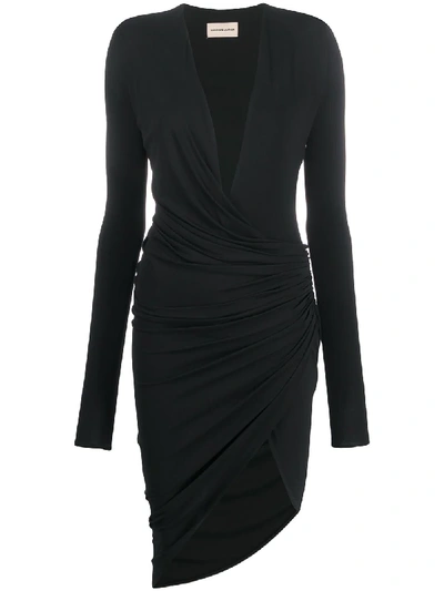 Alexandre Vauthier Padded Shoulder Midi Dress In Black