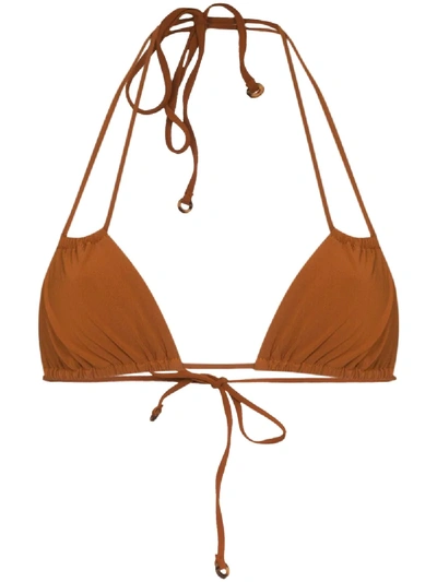 Anemone The Jane Double-string Bikini Top In Brown