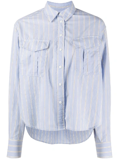 Rag & Bone Boxy Striped Shirt In Blue