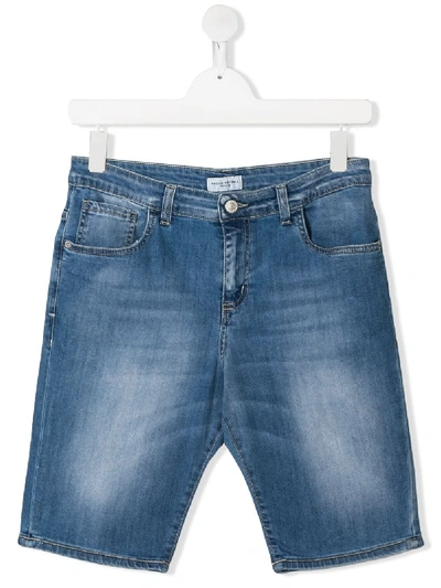 Paolo Pecora Kids' Five Pocket Denim Shorts In Blue