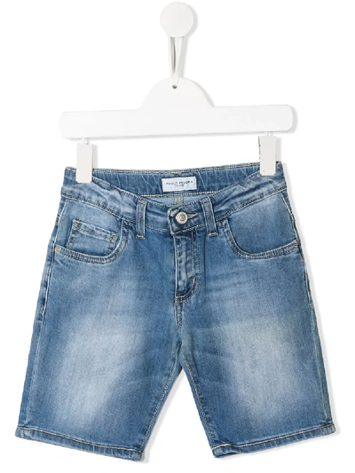 Paolo Pecora Kids' Stonewashed Denim Shorts In Blue