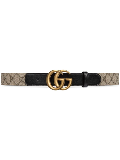Gucci Gg Belt With Double G Buckle In Neutrals