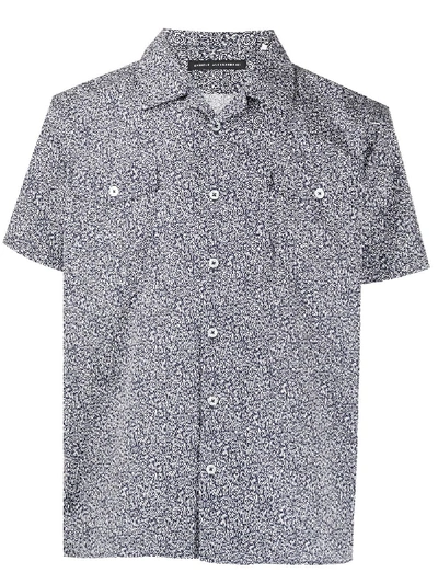Daniele Alessandrini Abstract Floral-print Shirt In Blue