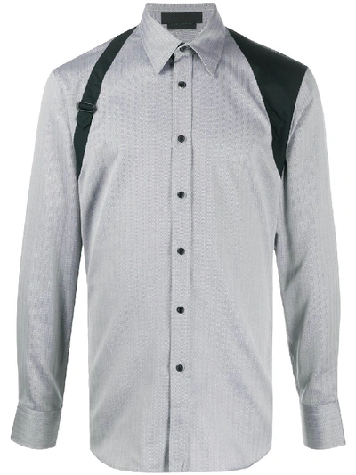 Alexander Mcqueen Diagonal-stripe Shirt In Grey