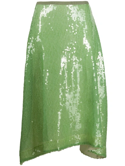 Alysi Sequinned Mini Dress In Green