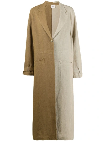 Alysi Two-tone Trench Coat In Neutrals