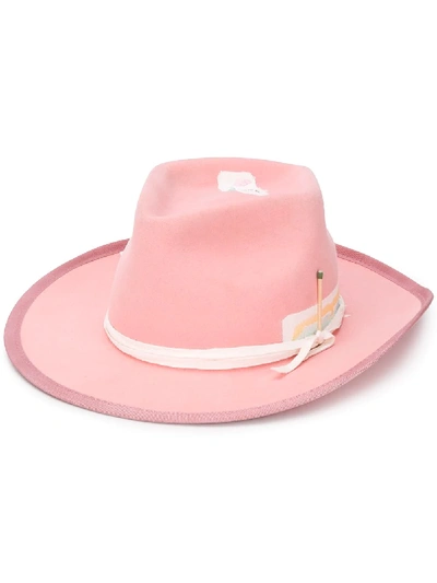 Nick Fouquet Matchstick Fedora Hat In Pink