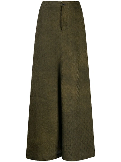 Uma Wang Embossed Velvet A-line Skirt In Brown