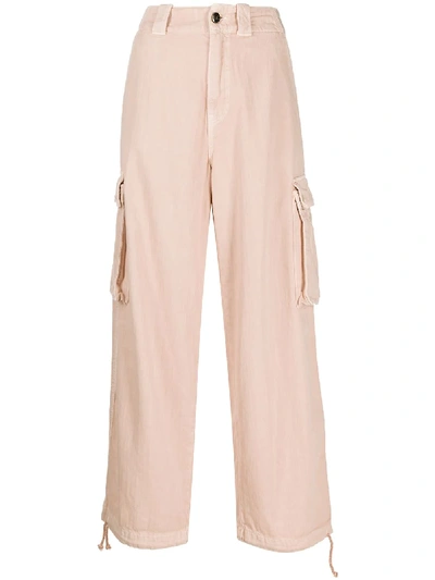 Semicouture High-rise Cropped Cargo Trousers In Neutrals