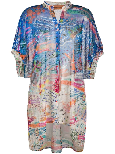 Missoni Beach-print Beach Shirt In Blue