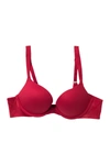 Spanx Pillow Cup Signature Push-up Plunge Bra In Rouge Red