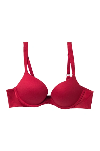 Spanx Pillow Cup Signature Push-up Plunge Bra In Rouge Red