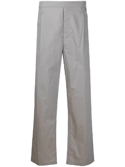 Lemaire Pleat Detail Wide-leg Trousers In Grey