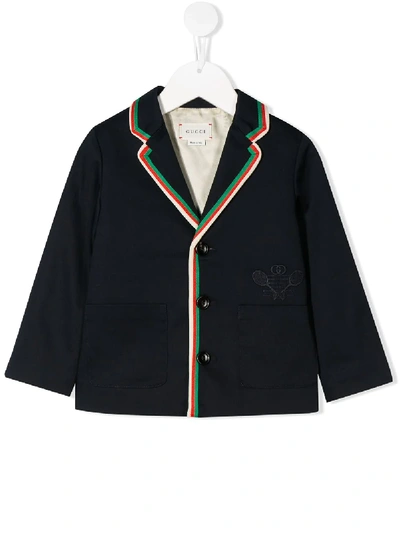 Gucci Babies' Sakko Mit " Tennis"-stickerei In Blue