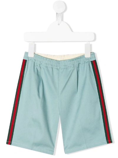 Gucci Babies' Side Panelled Track Shorts In Blue