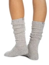Barefoot Dreams Women's The Cozychic Ribbed Socks In Blue Water,white