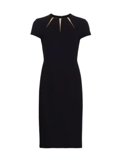 Escada Daylor Sunburst Jersey Sheath Dress In Black