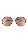 Gucci 55mm Round Sunglasses In Dark Havana/ Brown