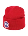 Canada Goose Arctic Logo Patch Wool Beanie In Red