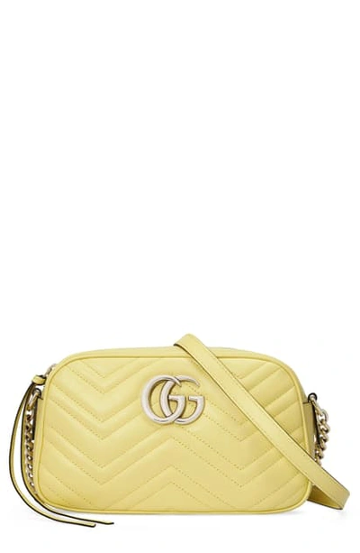 Gucci Small Gg 2.0 Matelasse Leather Camera Bag In Banana