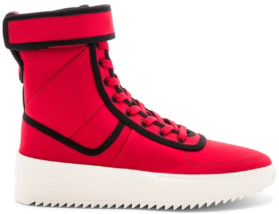Pre-owned Fear Of God Military Sneaker Red Black In Red/black-bone