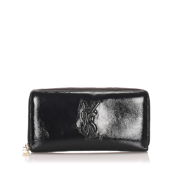 Pre-Owned Ysl Patent Leather Long Wallet In Black | ModeSens