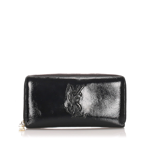 PreOwned Ysl Patent Leather Long Wallet In Black ModeSens