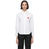 Comme Des Garçons Play Comme Des Garcons Play White Heart Patch Shirt In White