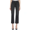 ALEXANDER WANG BLACK CULT CROPPED STRAIGHT JEANS