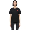COMME DES GARÇONS PLAY COMME DES GARCONS PLAY BLACK AND RED MENS FIT PATCH HEART T-SHIRT