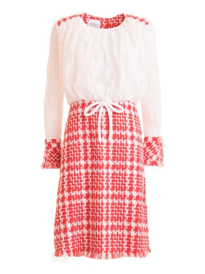 Edward Achour Paris Cotton And Tweed Dress In Red