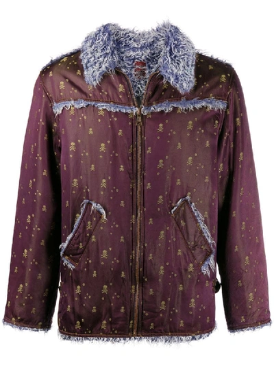 Pre-owned Jean Paul Gaultier Pirate Skull Embroidered Jacket In Purple