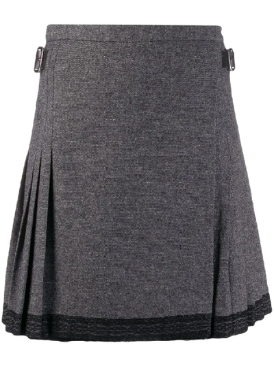 Pre-owned Dior  Pleated Mini Skirt In Grey