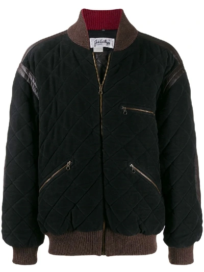 Pre-owned Jc De Castelbajac Diamond Quilted Bomber Jacket In Black