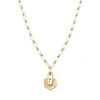 MISSOMA TEXTURED PADLOCK CHAIN NECKLACE 18CT GOLD PLATED,CR G N21 P7 NS