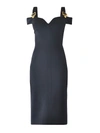 VERSACE JEANS COUTURE BUCKLED FITTED SHEATH DRESS