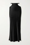 MICHAEL LO SORDO CUTOUT SILK-SATIN MAXI SKIRT