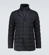Herno Layered Effect Quilted Coat In Blue