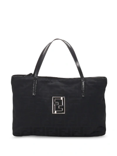 Pre-owned Fendi Ff Logo Tote Bag In Black