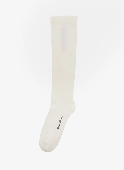 Rick Owens Mid Calf Socks In White