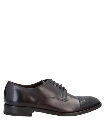 Henderson Baracco Laced Shoes In Dark Brown
