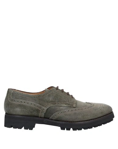 Henderson Baracco Laced Shoes In Military Green
