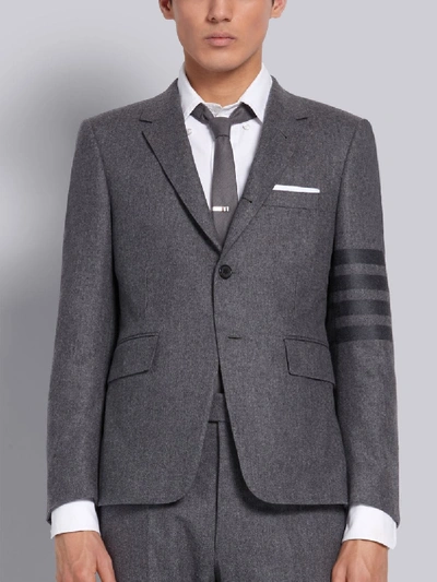 Thom Browne Medium Grey Wool Cashmere Flannel Classic Tonal 4-bar Sport Coat