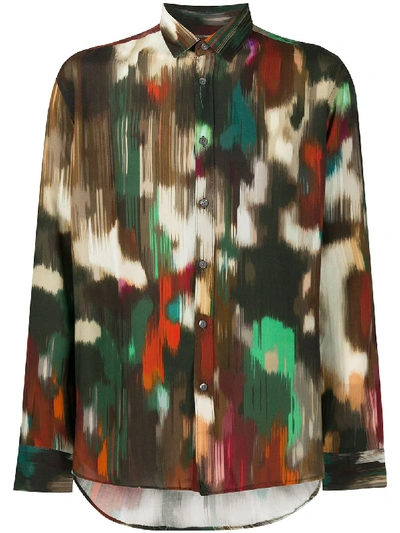 Grey Daniele Alessandrini Abstract-print Shirt In Red